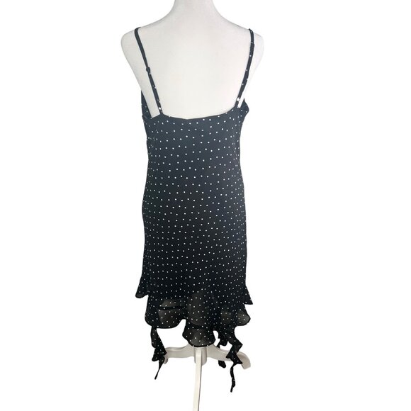 Jessica Simpson Black & White Polka Dot Mini Dress With Ruffle Detail Medium - Picture 2 of 16